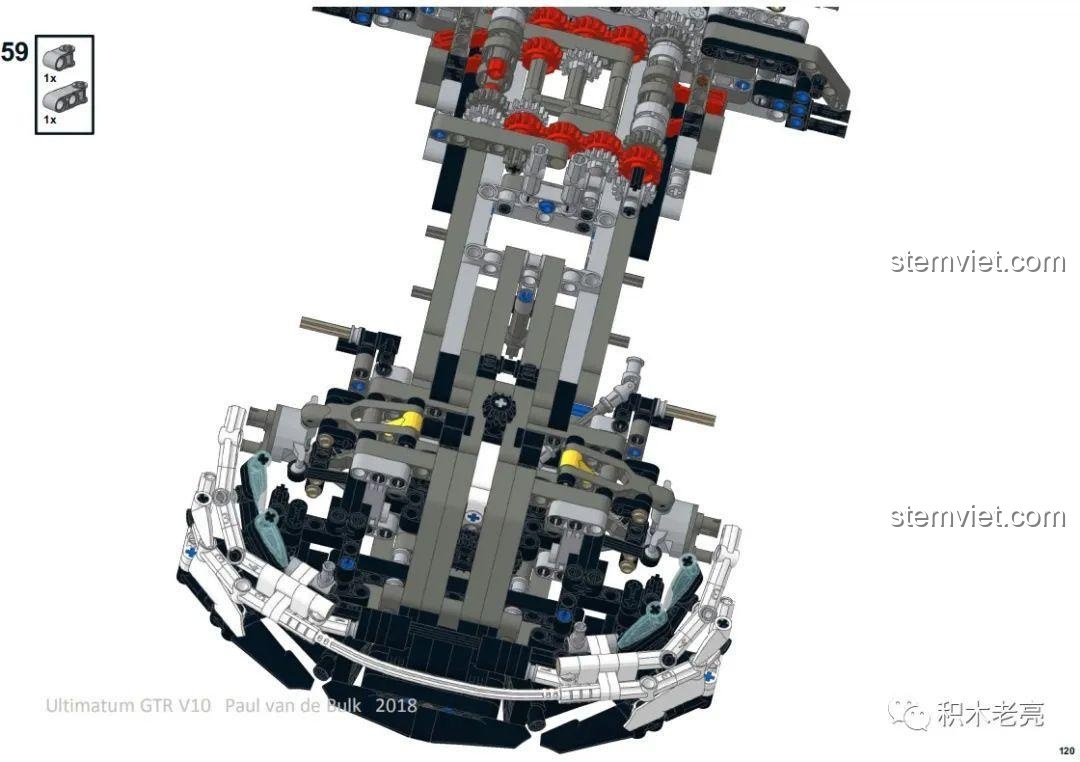 Hướng dẫn so sánh cách lắp đúng và sai của một chi tiết bánh xe tròn trong bộ GTR V10.