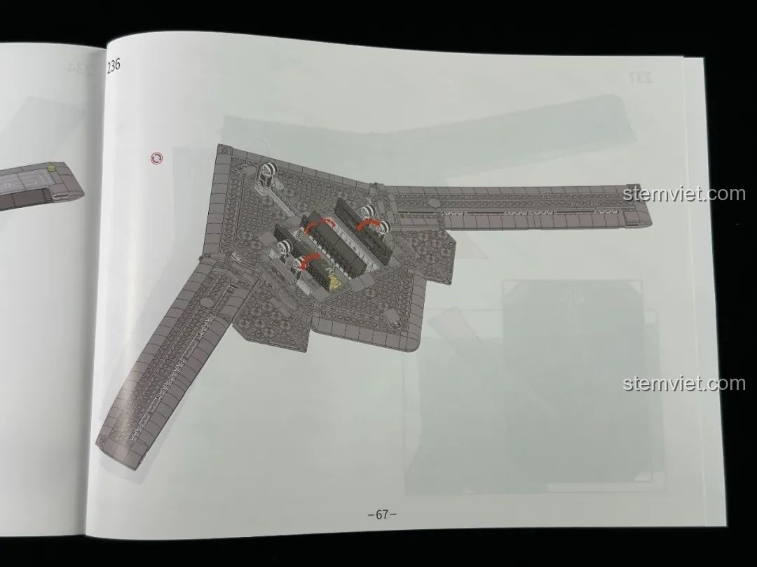 Sơ đồ cấu trúc bên trong của bộ xếp hình Niềm tự hào không quân Trung Quốc H-20 639026 xịn giá rẻ.