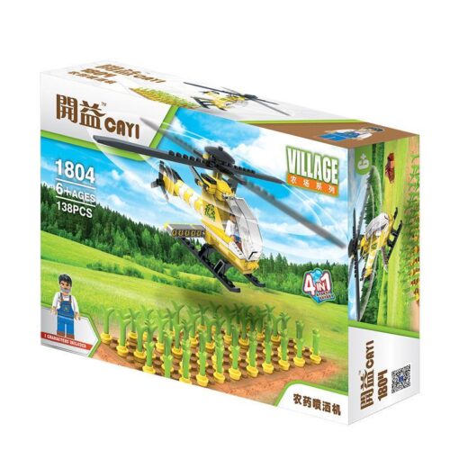 Bộ lắp ghép CAYI 1804 Máy bay phun thuốc trừ sâu nông trại 138 mảnh ghép, đồ chơi lắp ráp tương thích LEGO® cho bé trai 6 tuổi, giá tốt, giúp phát triển tư duy sáng tạo.