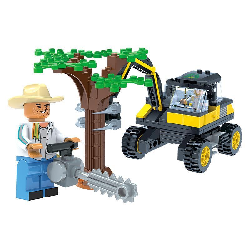 Hộp đồ chơi xếp hình CAYI 1805 Xe Khai Thác Gỗ, 162 chi tiết, lắp được 4 trong 1, quà tặng sáng tạo cho con trai.