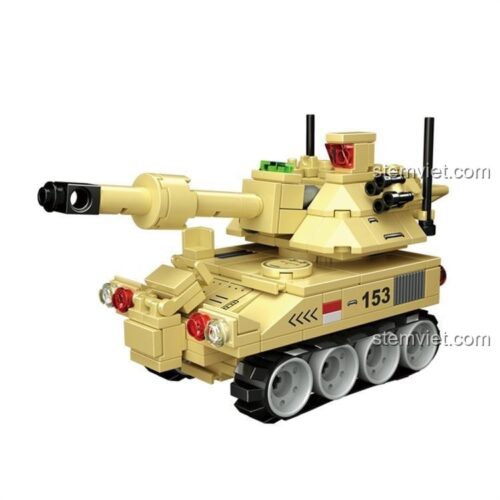Mô hình xe tăng sa mạc CAYI 1902B, chi tiết pháo tự hành Paladin, đồ chơi lắp ghép sáng tạo cho con trai.
