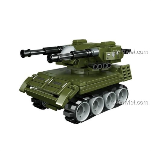 Mô hình pháo phòng không Gepard 1902 từ bộ xếp hình CAYI, chi tiết sắc nét, chất lượng cao.