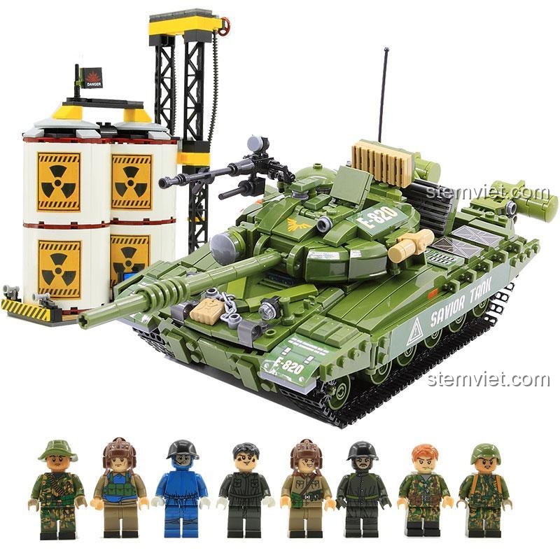 Xe tăng Liên Xô T-72 CAYI 2012, bộ đồ chơi xây dựng quân sự 1028 mảnh ghép.