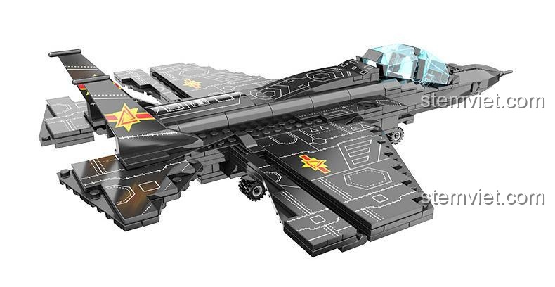 Mô hình máy bay chiến đấu tàng hình J-31 Gyrfalcon CAYI 2265, CAYI 2265, CAYI Máy bay chiến đấu tàng hình J-31, đồ chơi cho bé trai 6 tuổi