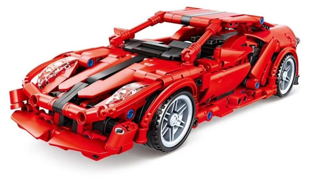 Bộ đồ chơi Chaobao 7125 Siêu xe Ferrari 488 kéo lùi màu đỏ, 612 chi tiết, dành cho bé trai 6 tuổi, chất lượng cao, giá tốt.