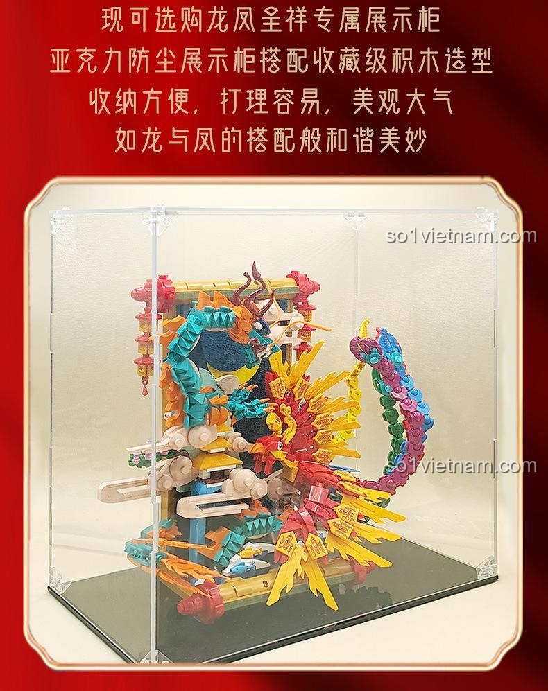 Chi tiết các viền may mắn Rồng Phượng Trình Tường LiNoos LN7042