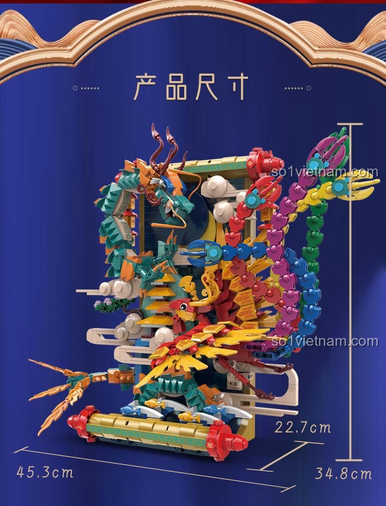 Chi tiết các viền may mắn Rồng Phượng Trình Tường LiNoos LN7042