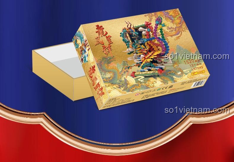 Chi tiết các viền may mắn Rồng Phượng Trình Tường LiNoos LN7042