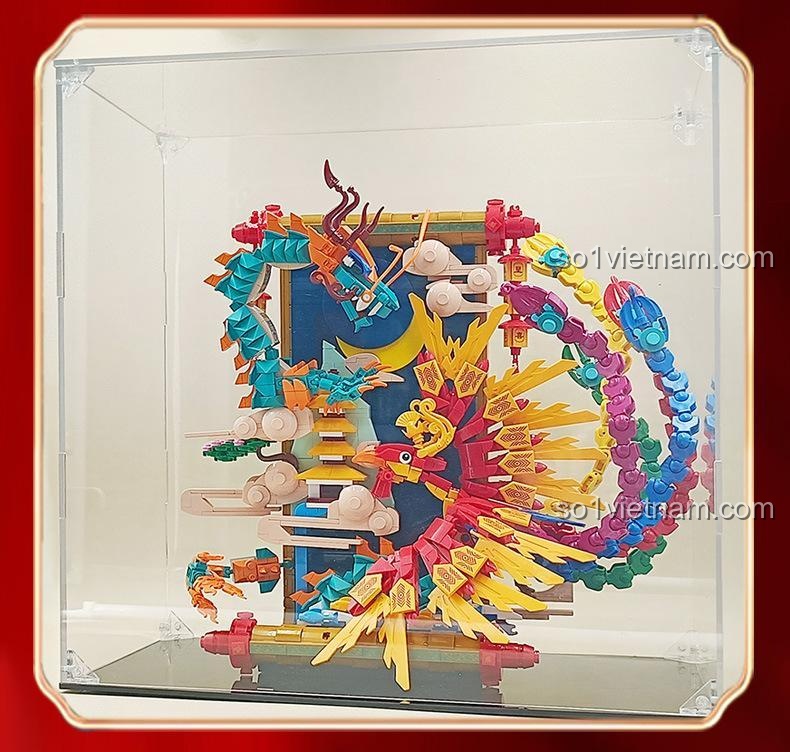 Chi tiết các viền may mắn Rồng Phượng Trình Tường LiNoos LN7042