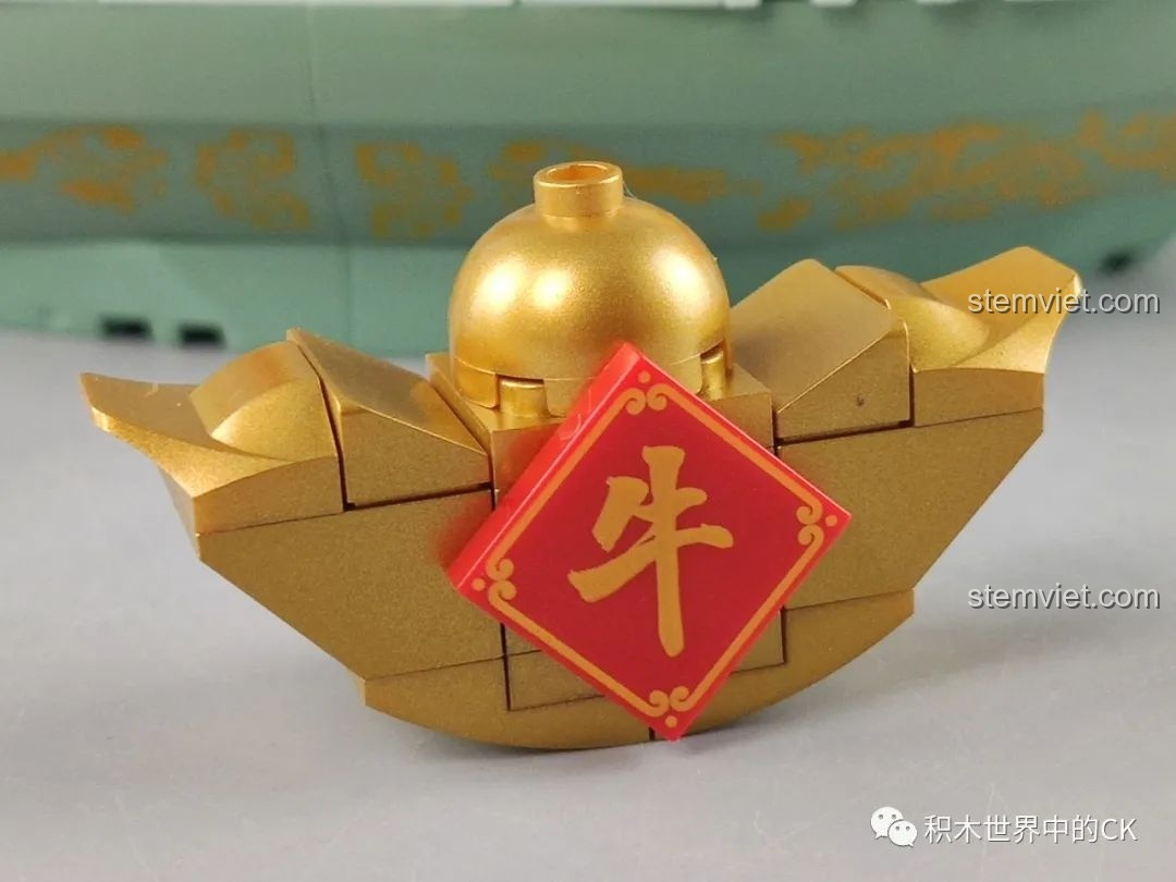 Cận cảnh đầu lân sư rồng trong bộ Bồn Tụ Bảo Phú Quý Pantasy 18003, thiết kế tinh xảo và màu sắc rực rỡ.