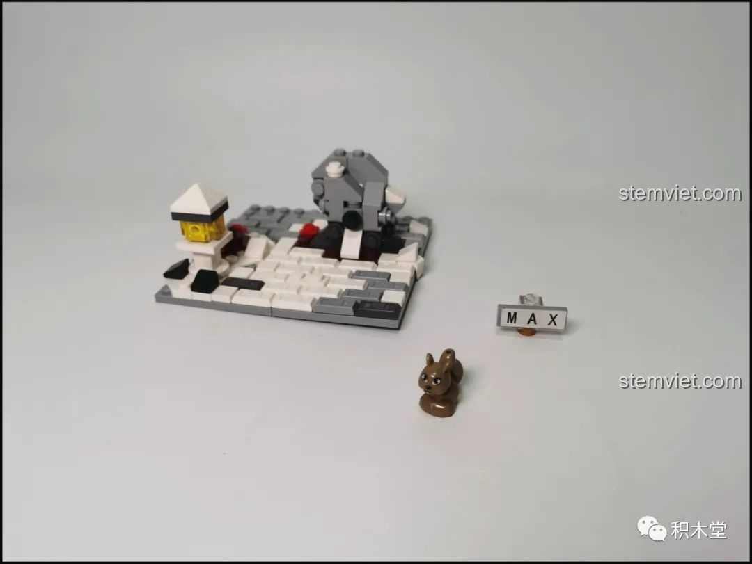 Chi tiết đèn lồng và cá của bộ lắp ghép Wekki 506005 Vườn Thượng Uyển Bốn Mùa: Cảnh Đông