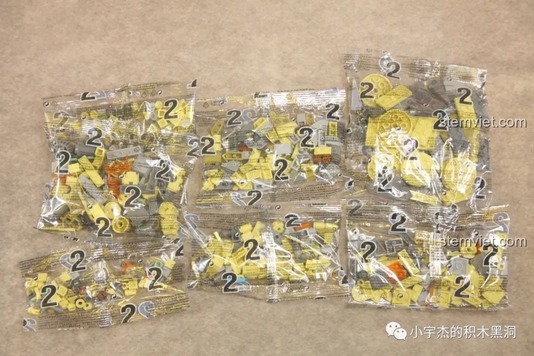 Các túi chi tiết cho giai đoạn 2 của bộ đồ chơi lắp ghép Cuốn sách ma thuật Hogwarts 13010.