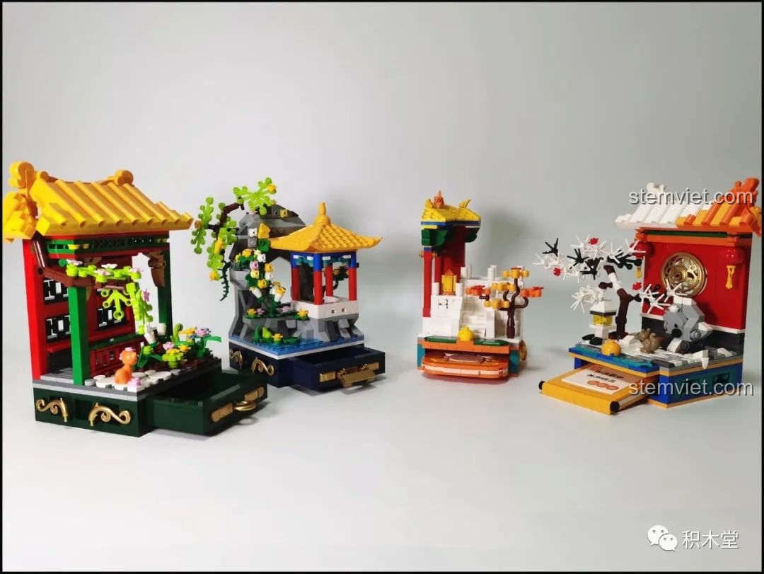 Chi tiết hồ nước và hoa lá của mô hình Cảnh Hạ Wekki 506003