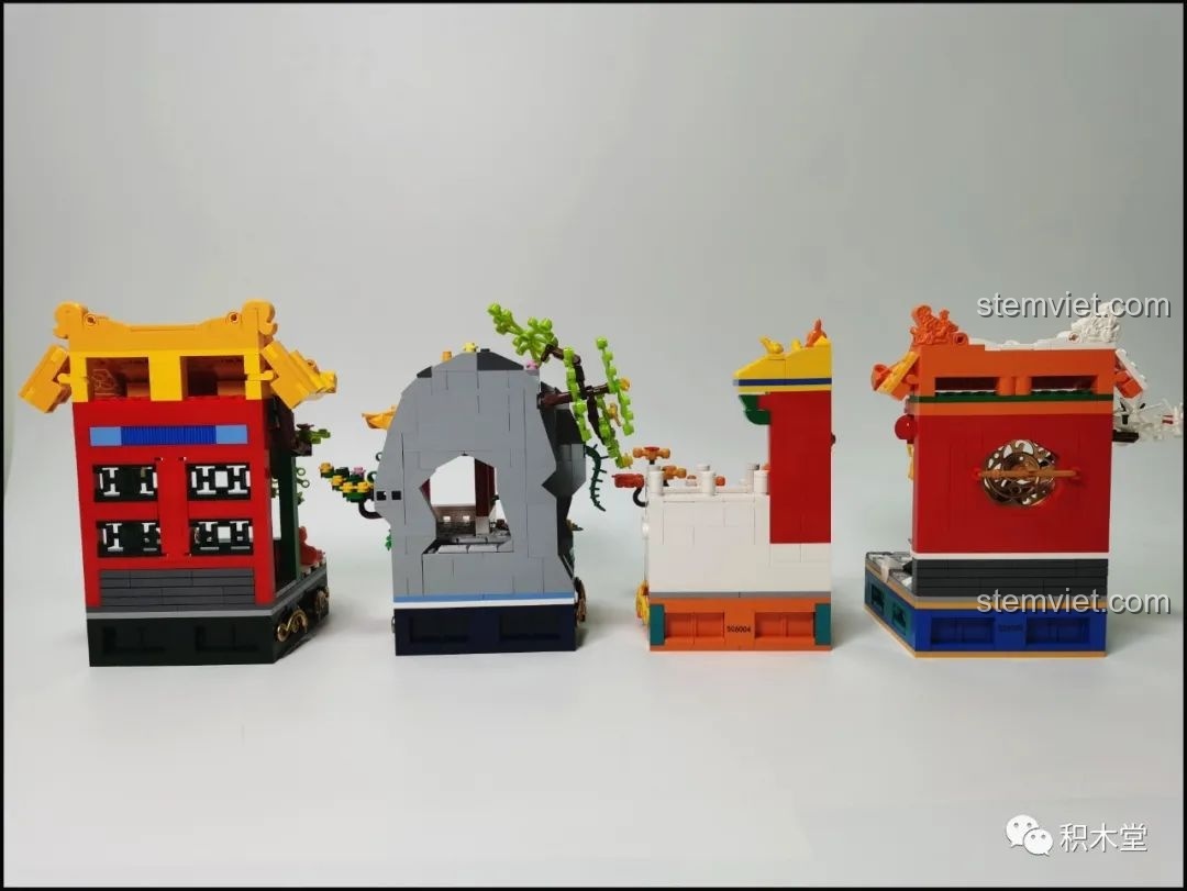 Chi tiết hoa lá và mèo con của mô hình Cảnh Xuân Wekki 506002