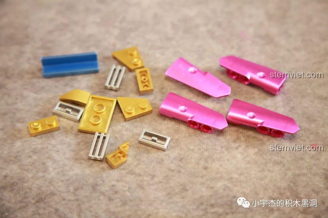 Cận cảnh các chi tiết được sơn mạ màu vàng, bạc, hồng của bộ SEMBO 701924.