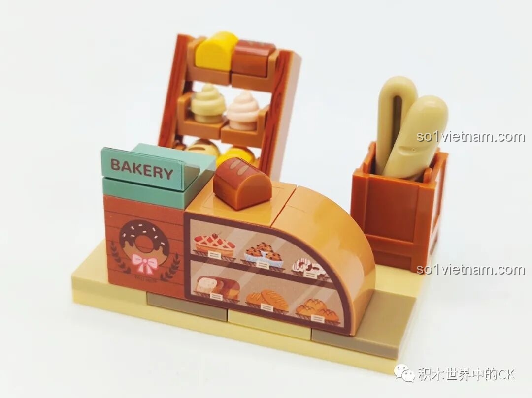 Chi tiết các loại bánh trong tiệm bánh mì Wekki 516911, được thiết kế rất sinh động và đáng yêu.