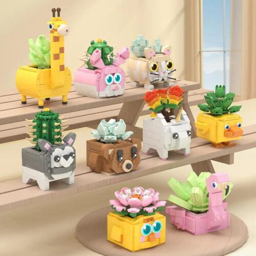 bộ lắp ghép Chậu cây xương rồng chó Alaska Chizao She 220706, bộ sưu tập chậu cây cảnh mini dễ thương, đồ chơi lắp ráp cho bé gái 6 tuổi giá tốt