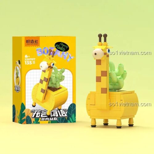 Hộp bộ lắp ghép Chậu cây cảnh động vật Chizaozhe 220707, mô hình cây cảnh hươu cao cổ dễ thương, quà tặng cho con gái 6 tuổi giá tốt.