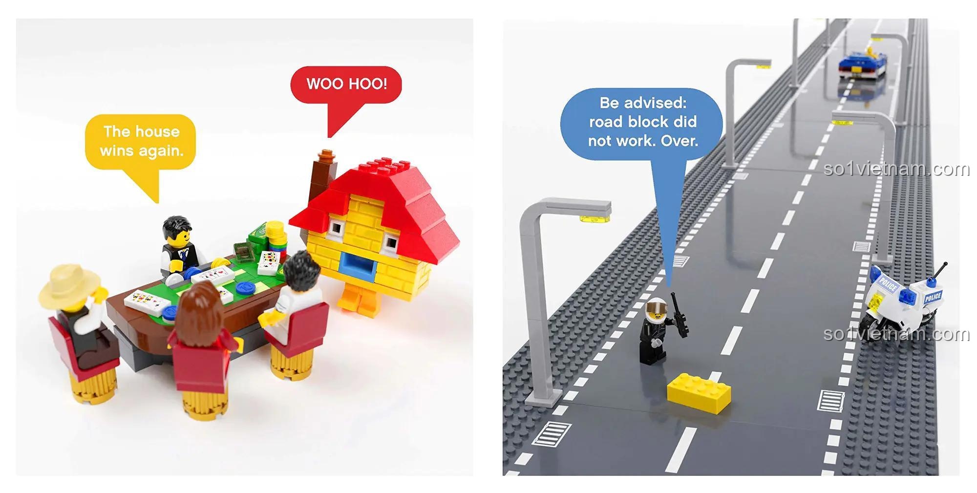 Sách hướng dẫn Chronicle Minifigure LEGO® - Cuộc sống bí mật của Minifigure LEGO® với những tình huống hài hước, đáng tiền cho bé trai, bé gái 10 tuổi.