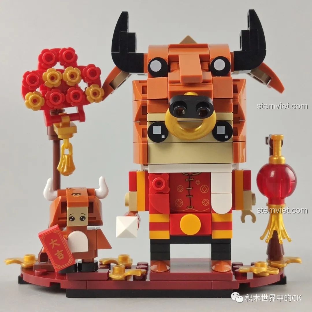 Góc nhìn tổng thể của mô hình chú bò tài lộc Pantasy 99002, thiết kế hài hòa và bắt mắt.