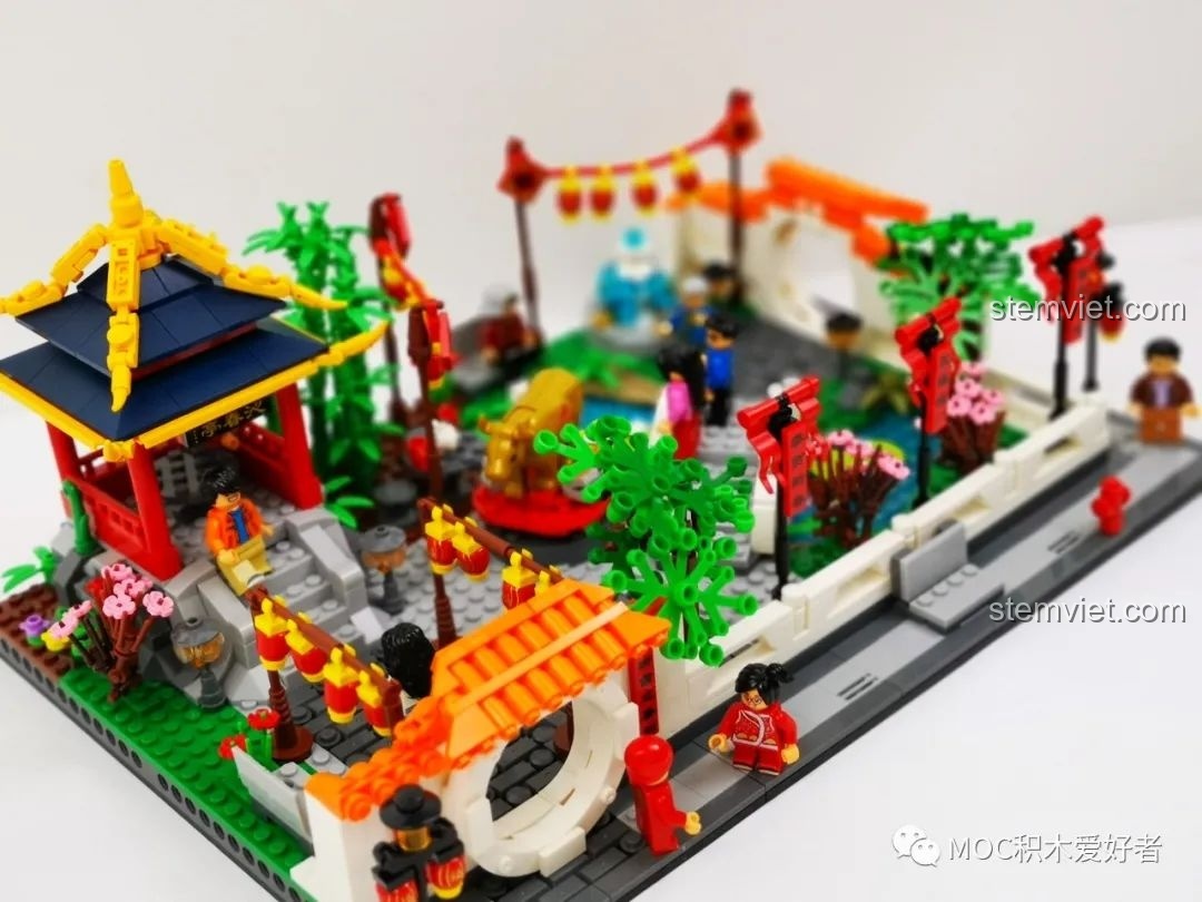 Một góc nhìn khác của Công viên Tết Nguyên Đán C.9123 hợp túi tiền, thể hiện chiều sâu của mô hình.