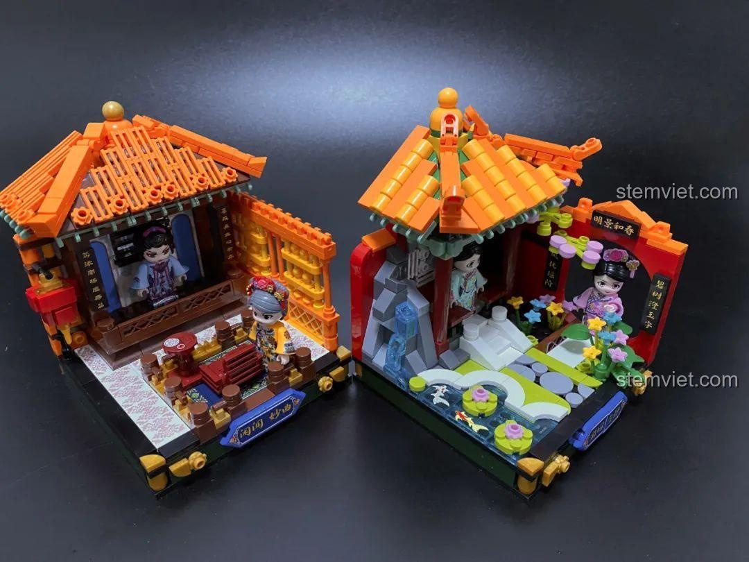 Quá trình lắp ráp bộ đồ chơi mô hình Keeppley K10146, từng bước tạo nên công trình cung đình chi tiết, phù hợp cho bé gái 6 tuổi.