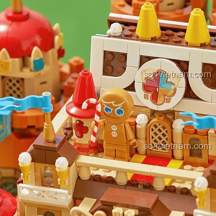 Đồ chơi lắp ráp CookieRun Kingdom 001 1454 mảnh ghép, chi tiết lâu đài bánh quy cho bé trai 7 tuổi