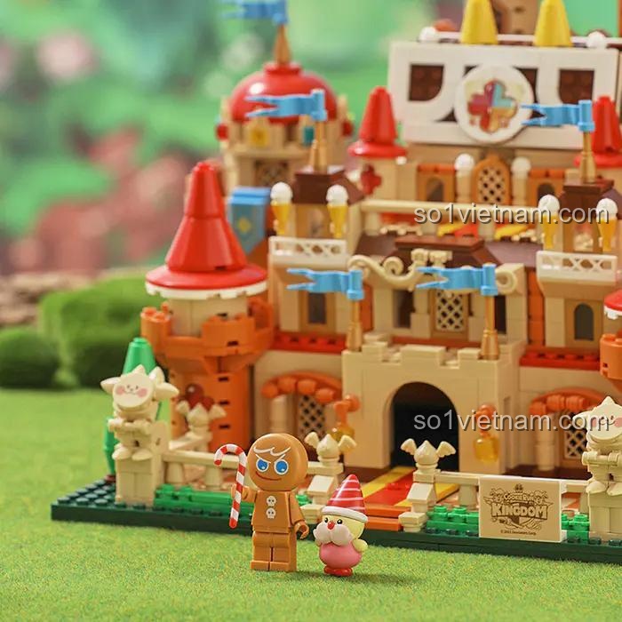 Bộ khối lắp ghép CookieRun Kingdom 001 1454 mảnh ghép, minifigure bánh quy cho bé trai 7 tuổi