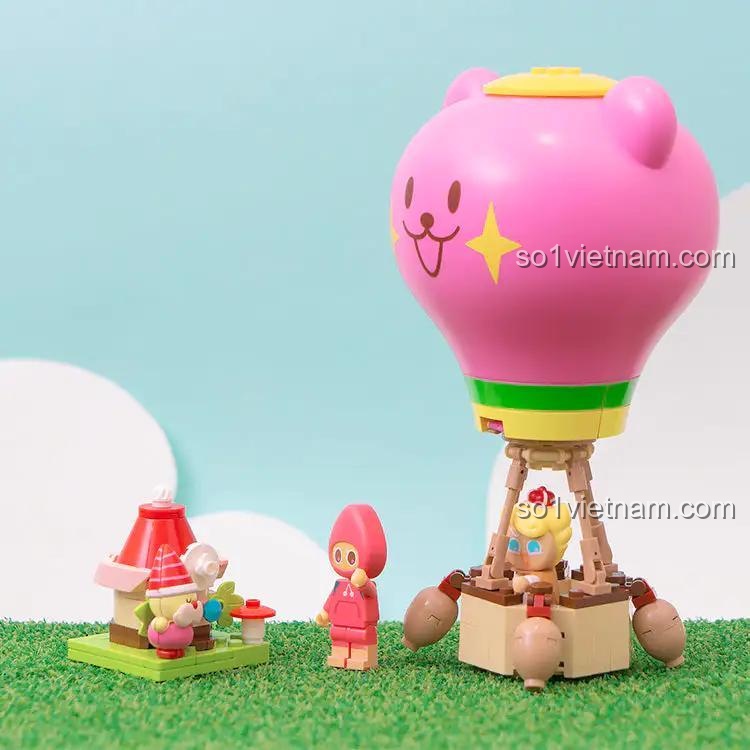 Mô hình CookieRun Kingdom: Cầu cảng Khinh khí cầu với các nhân vật đang chơi