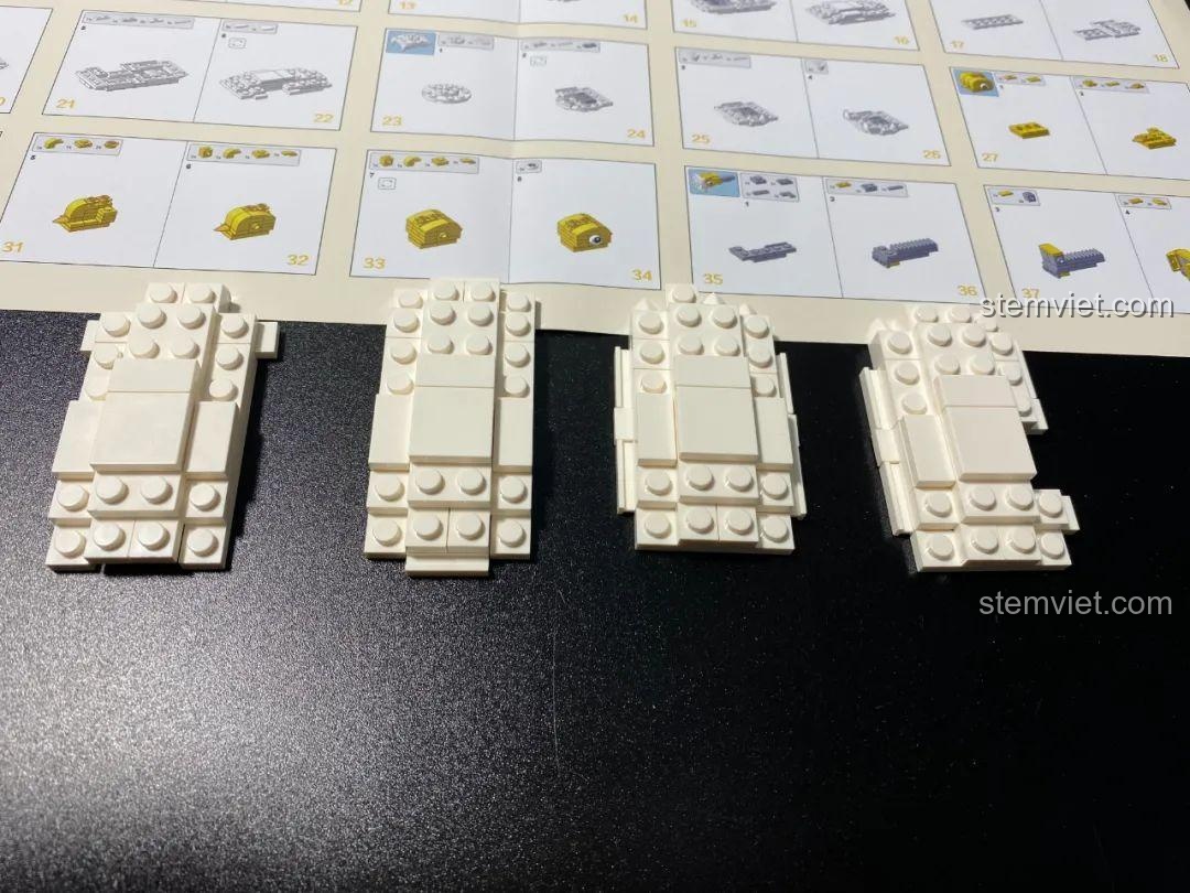 Các phần vỏ trứng của bộ lắp ghép Cool Toys Trend 03 Gà Con Nở Vỏ Trứng đã được lắp ráp, sẵn sàng cho cơ chế nở.