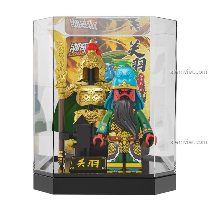 Đồ chơi mô hình Trương Phi CoolFun CQQ5002, với Trượng Bát Xà Mâu và bộ giáp đen uy dũng.