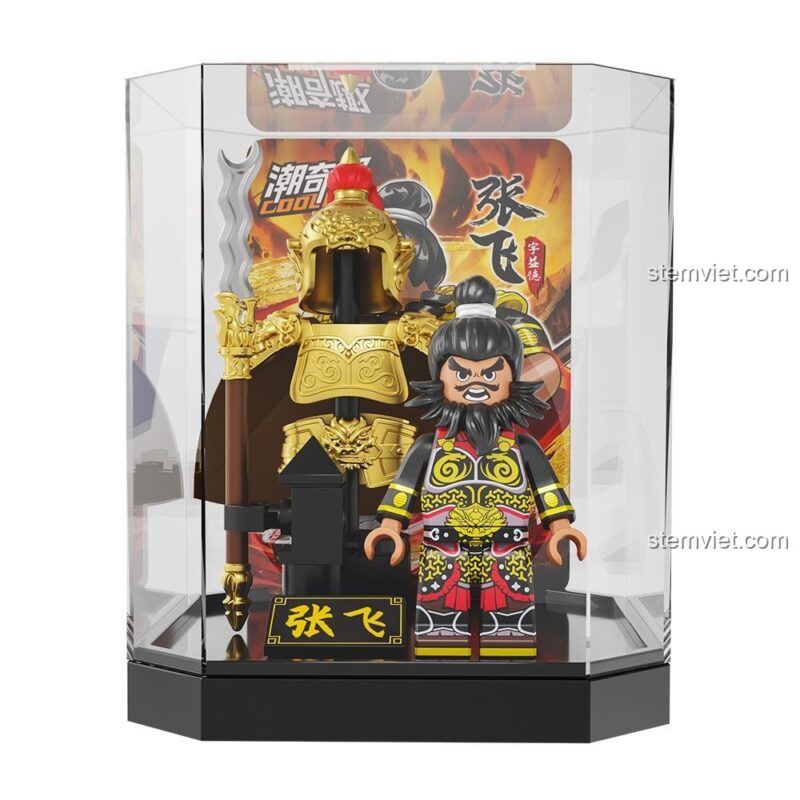 Minifigure Triệu Vân trong bộ sưu tập Tướng Tam Quốc CQQ-5002, trang bị giáp bạc và thương, phù hợp cho bé trai.