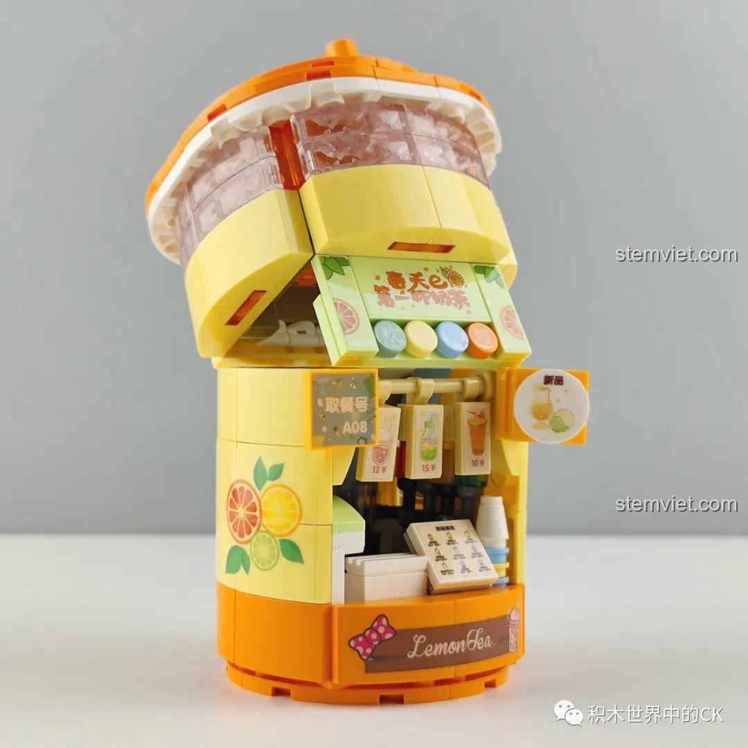 Mô hình Cửa hàng Trà Sữa Zhe Gao CW6004 khi đóng lại, hình dáng ly trà sữa hoàn chỉnh, gọn gàng.