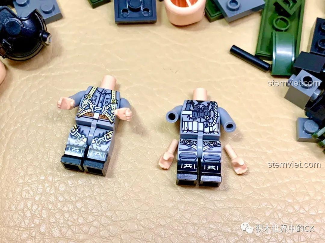 Đánh giá bộ lắp ráp Máy bay tàu lượn DFS-230 Enlighten 21022: Cận cảnh hai minifigure phi công và xạ thủ Đức.