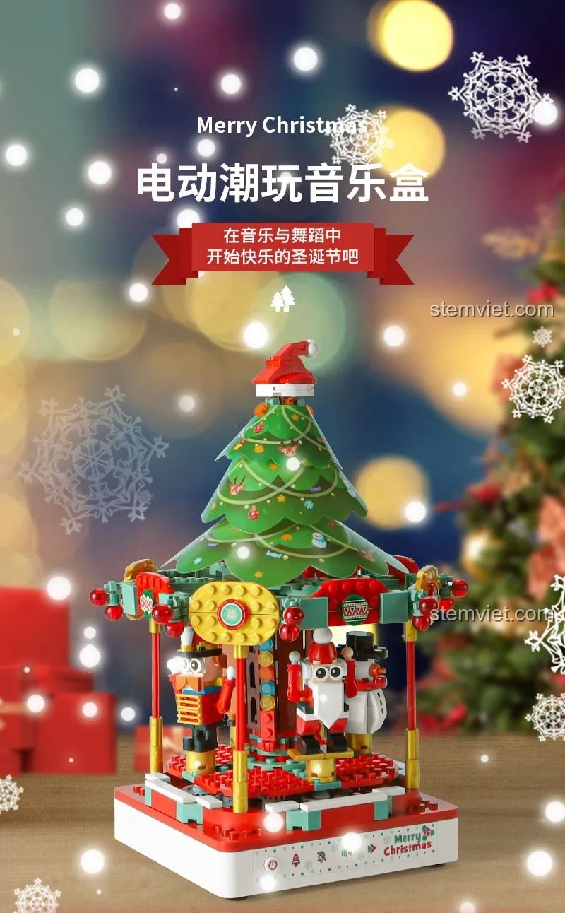 Sản phẩm khung ảnh Giáng Sinh JAKI, một món quà tặng kèm hoặc sản phẩm khác của hãng. Đồ chơi lắp ráp Giáng Sinh có nhạc.