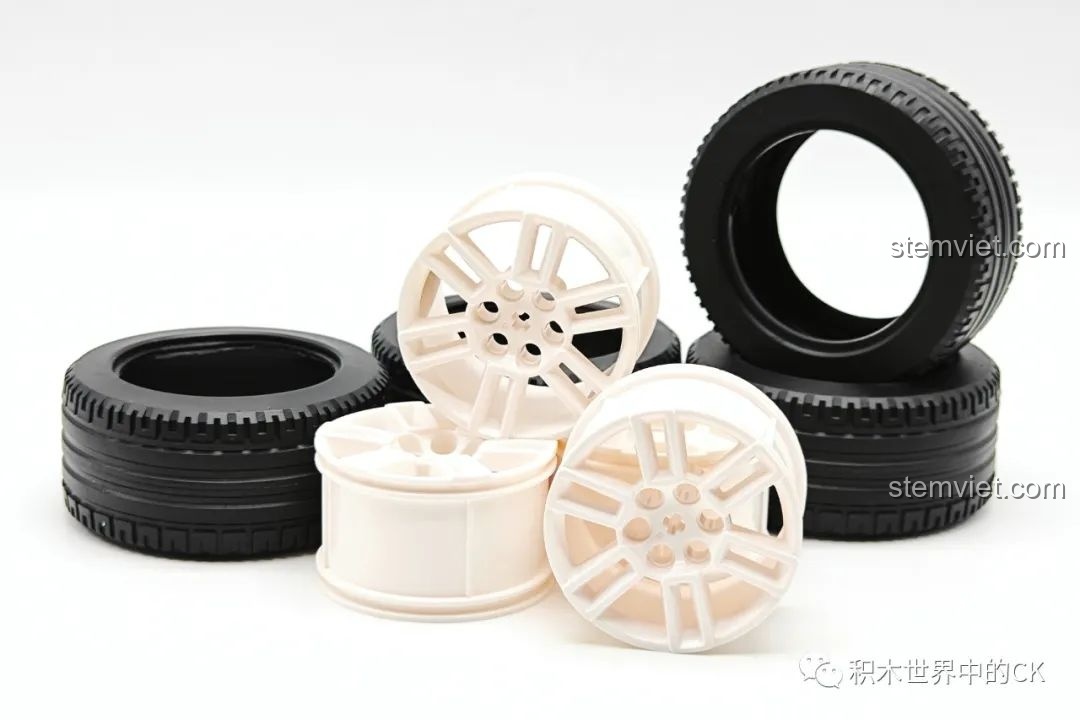 Bộ lốp và mâm xe của mô hình Xe Đua Công Thức Cyber Formula Asurada G.S.X JIESTAR 92033.