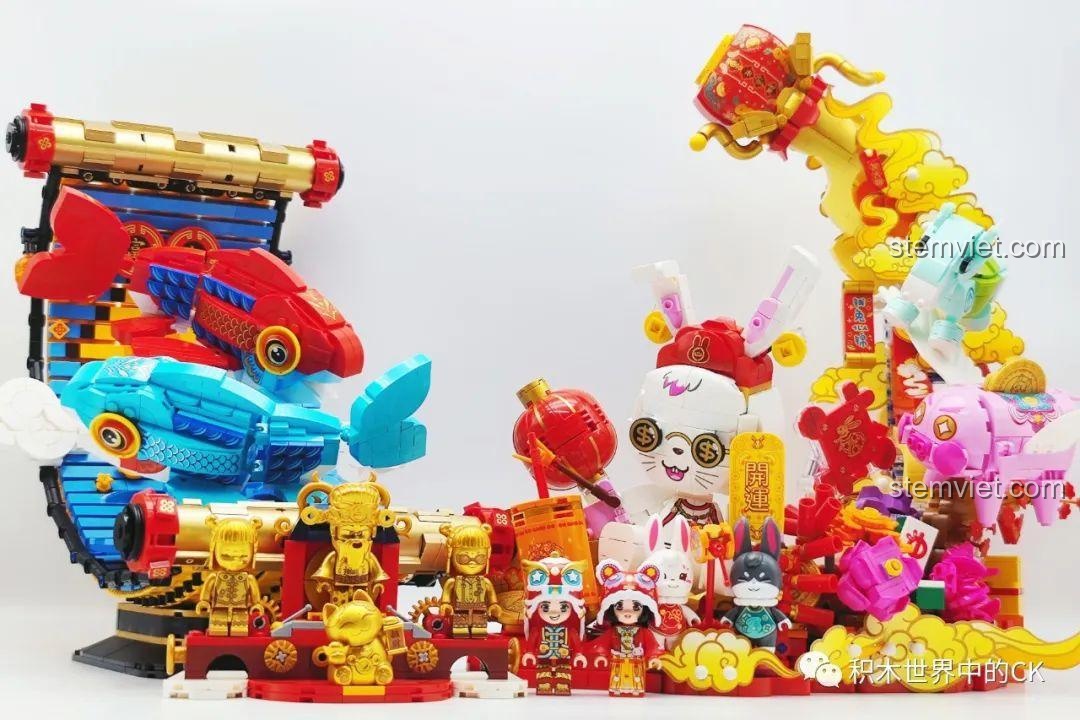 Mô hình Keeppley K19905 kết hợp với các bộ lắp ráp khác, thể hiện tính linh hoạt và khả năng sáng tạo.