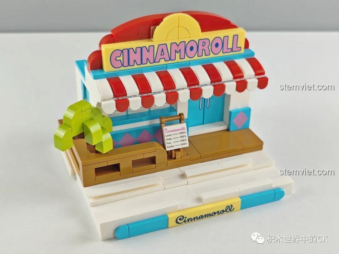 Mô hình hoàn chỉnh của Summer Coconut Ice Room Keeppley K20809 Cinnamoroll với nhân vật Cinnamoroll.