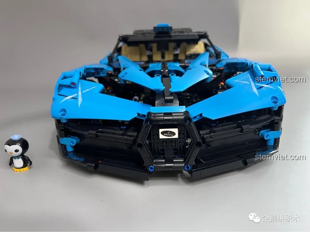 Góc nhìn khác của mô hình Moyu Block MY88008 Bugatti Bolide đã hoàn thành, rất ấn tượng.