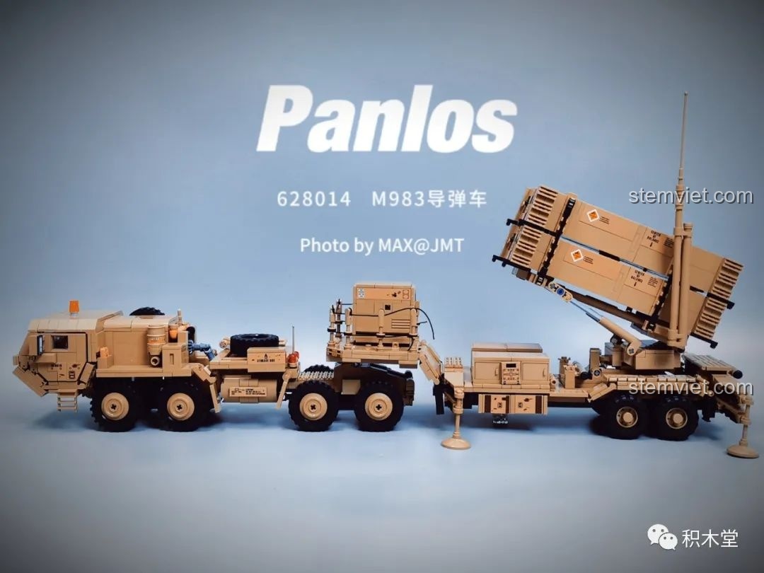 Toàn cảnh bộ lắp ráp Xe Tải Tên Lửa M983 628014 của Panlos Brick sau khi hoàn thành, thể hiện sự hoành tráng.