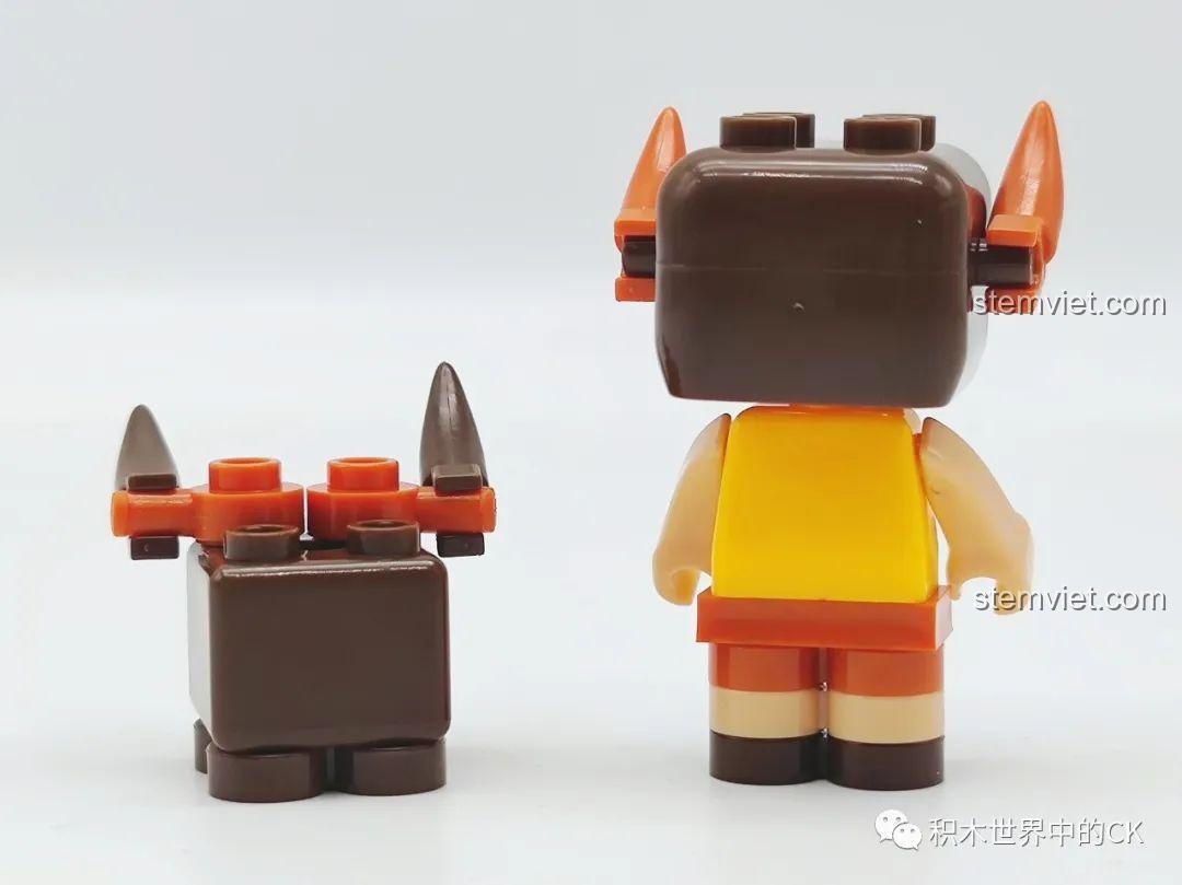 Mặt sau của minifigure Kim Ngưu (Taurus) trong bộ lắp ráp Figure 12 Chòm Sao KT8001.