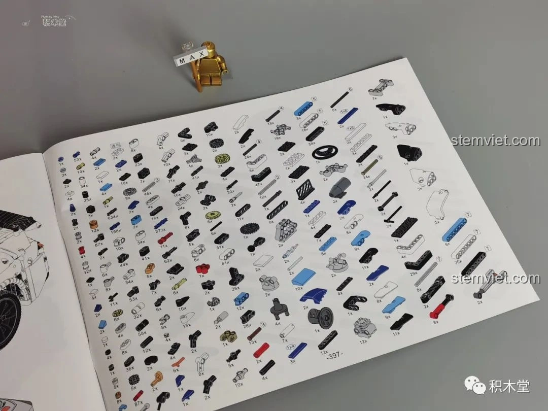 Danh sách đầy đủ các mảnh ghép trong bộ Feifan F10002 Lamborghini Aventador SVJ Roadster, nằm ở cuối sách hướng dẫn.