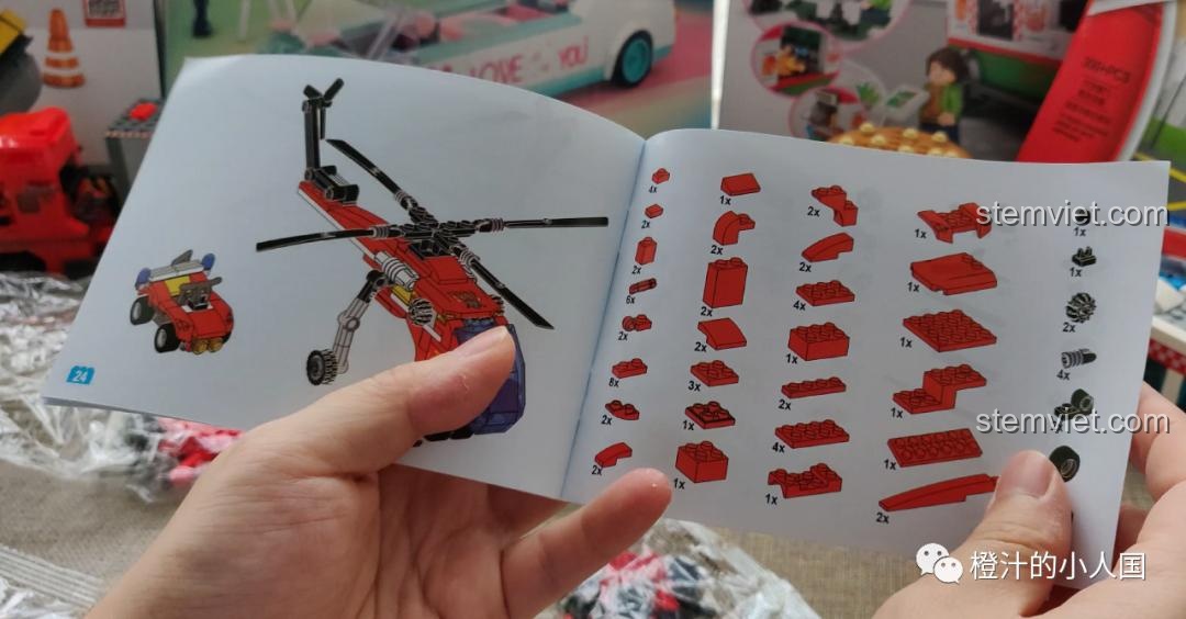 Trang tổng hợp các loại mảnh ghép cần thiết cho bộ lắp ráp CAYI 2603 Trực Thăng Cứu Hộ.