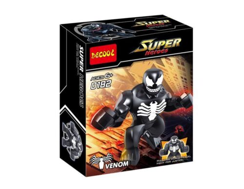 Bộ đồ chơi lắp ráp DECOOL 0182 mô hình Venom Bigfig siêu anh hùng màu đen trắng, phù hợp bé trai 6 tuổi, giá tốt.