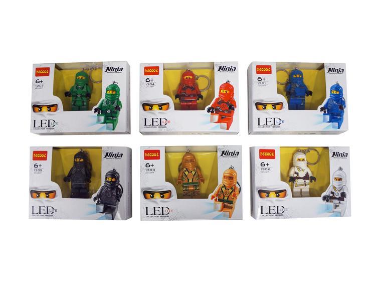 Móc khóa Minifigure Ninja Decool 1305 có đèn LED, bộ đồ chơi mô hình Minifigure Ninja phát sáng cho bé trai 6 tuổi, giá tốt.