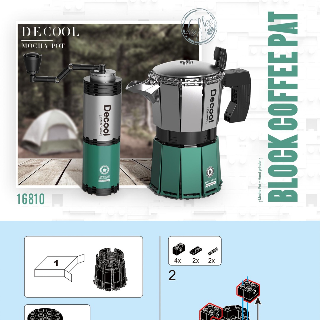 Bộ Lắp Ghép Mô Hình Ấm Pha Cà Phê Ý Mocha Pot Decool 16810 Hướng dẫn Decool 16810 Decool Mô hình ấm pha cà phê