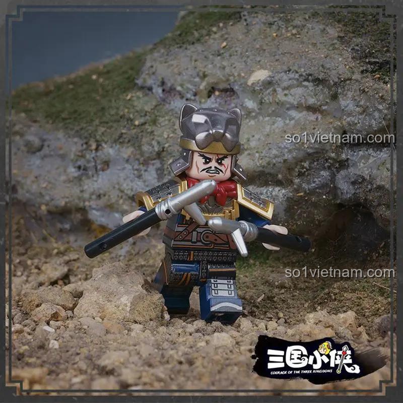 Cận cảnh minifigure Tào Thuần Decool 20340, chỉ huy đội quân Hổ Báo Kỵ, bộ đồ chơi Tào Thuần chất lượng cao.