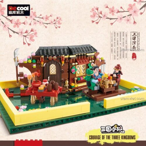 Mô hình DECOOL 20501 Tam Quốc Tiểu Hiệp: Tam Quốc Thư, bộ lắp ghép 925 chi tiết, cảnh quan theo chủ đề Tam Quốc, có 3 minifigure, phù hợp cho bé trai 8 tuổi