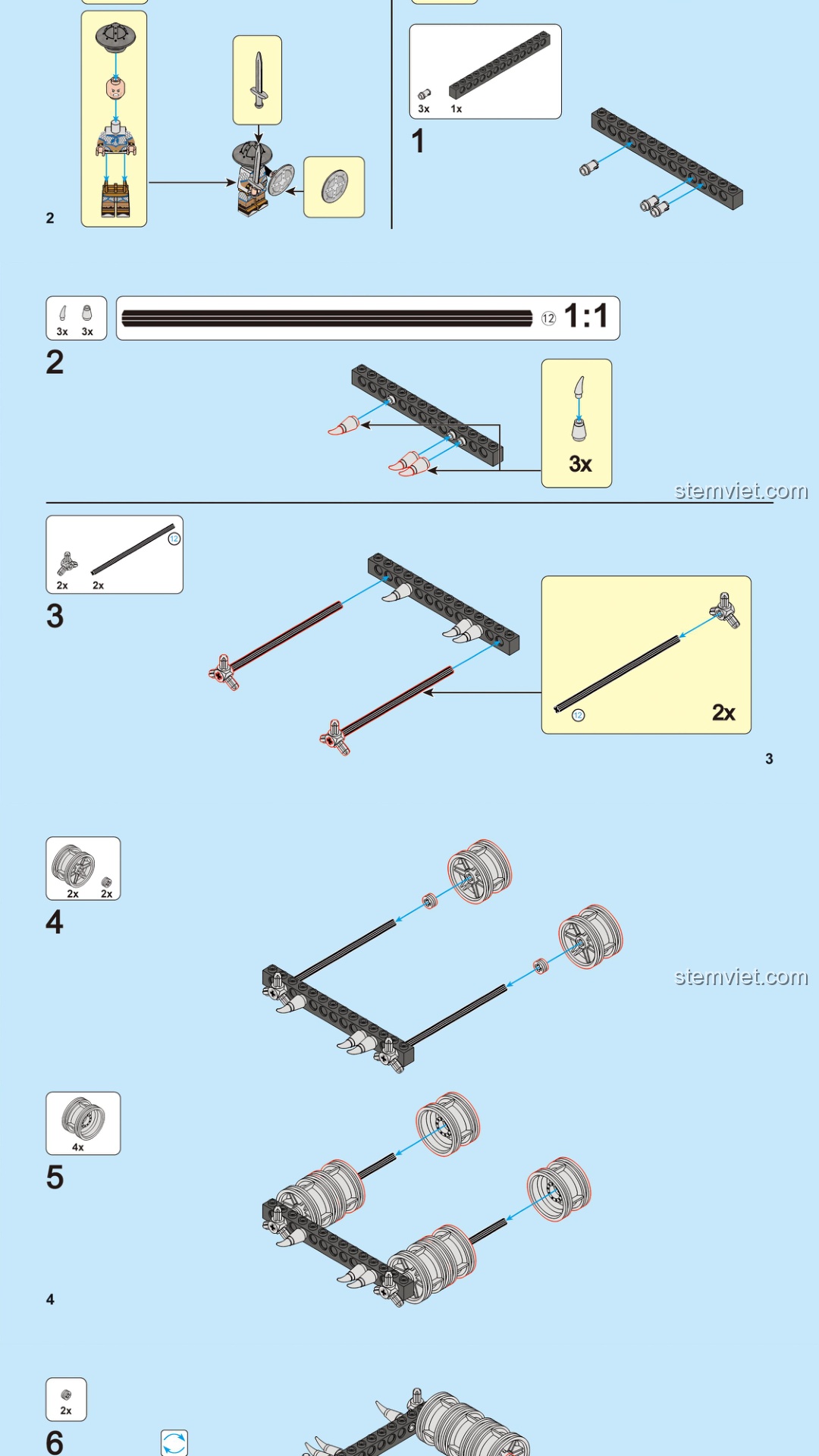 Xe công thành Decool 20607 sách Decool 20607 Xe Công Thành Bánh Khổng Lồ Tam Quốc hướng dẫn lắp ghép Decool 20607