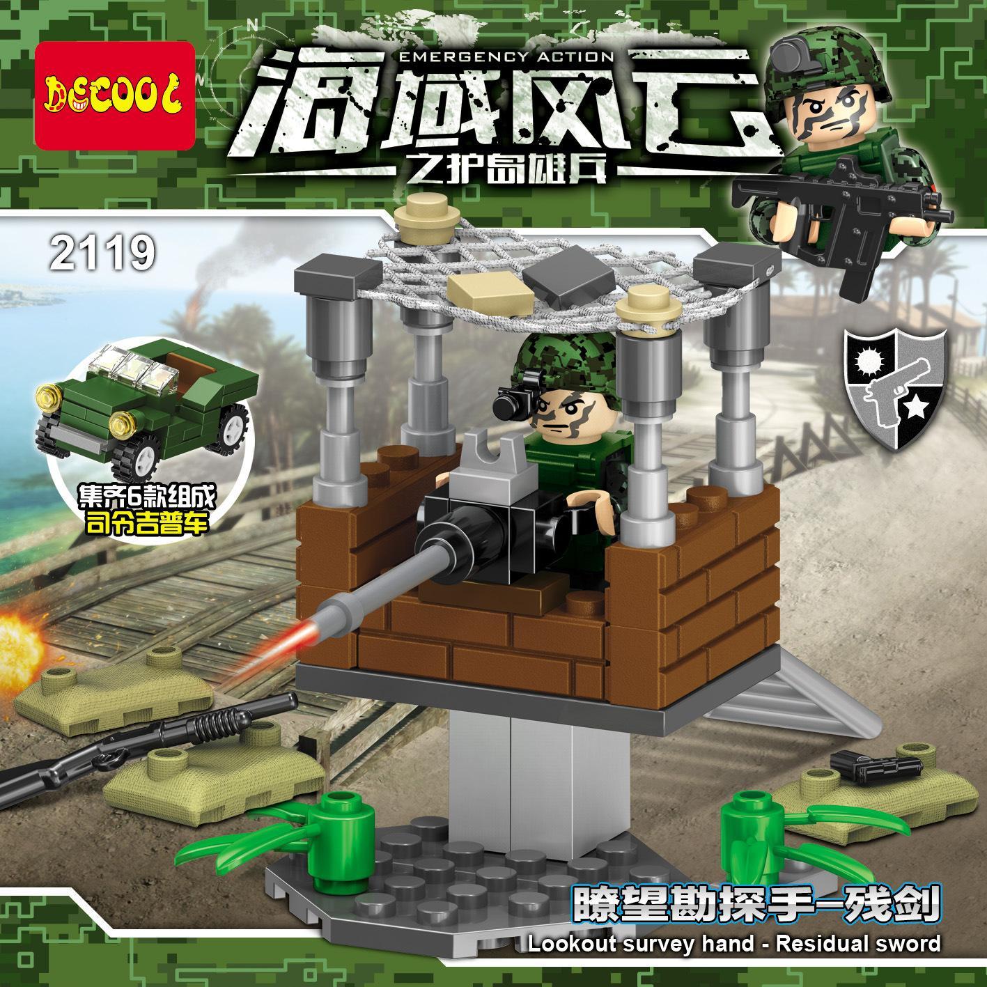 Bộ đồ chơi tháp canh quân sự Decool 2119 cho bé trai 6 tuổi, giúp rèn luyện tư duy logic, phối hợp tay mắt, giá tốt.